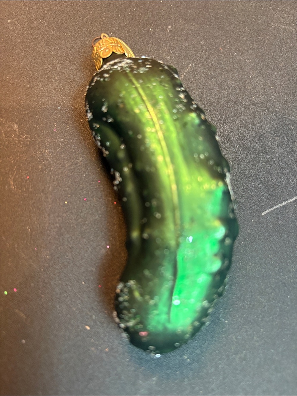 Pier 1 Green Glass Pickle Ornament